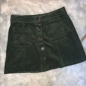 Zara - Green Corduroy Skirt - Size Medium